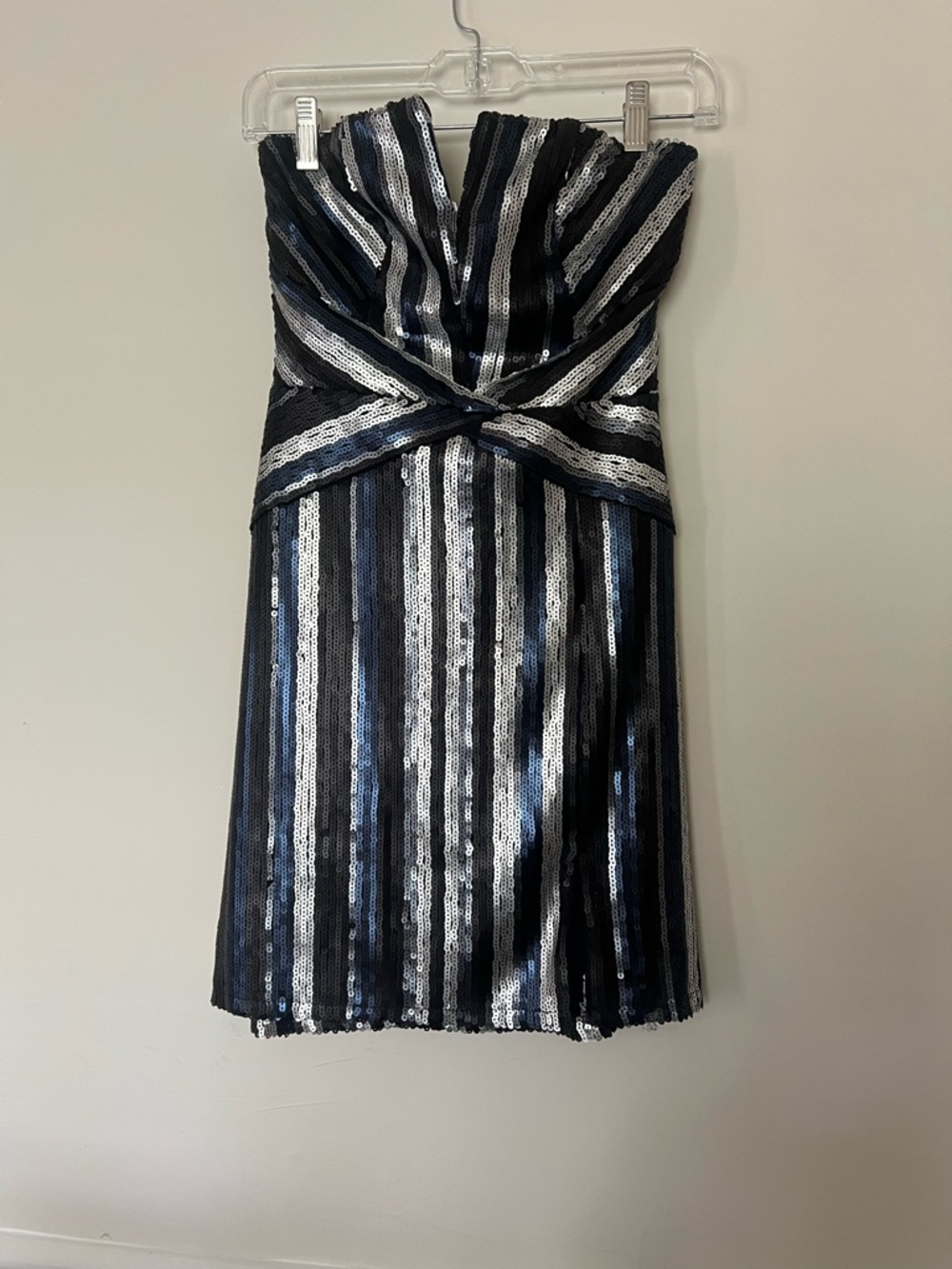 Trixxi Strapless Sequin Mini Dress Black Silver Blue Party Cocktail Dress